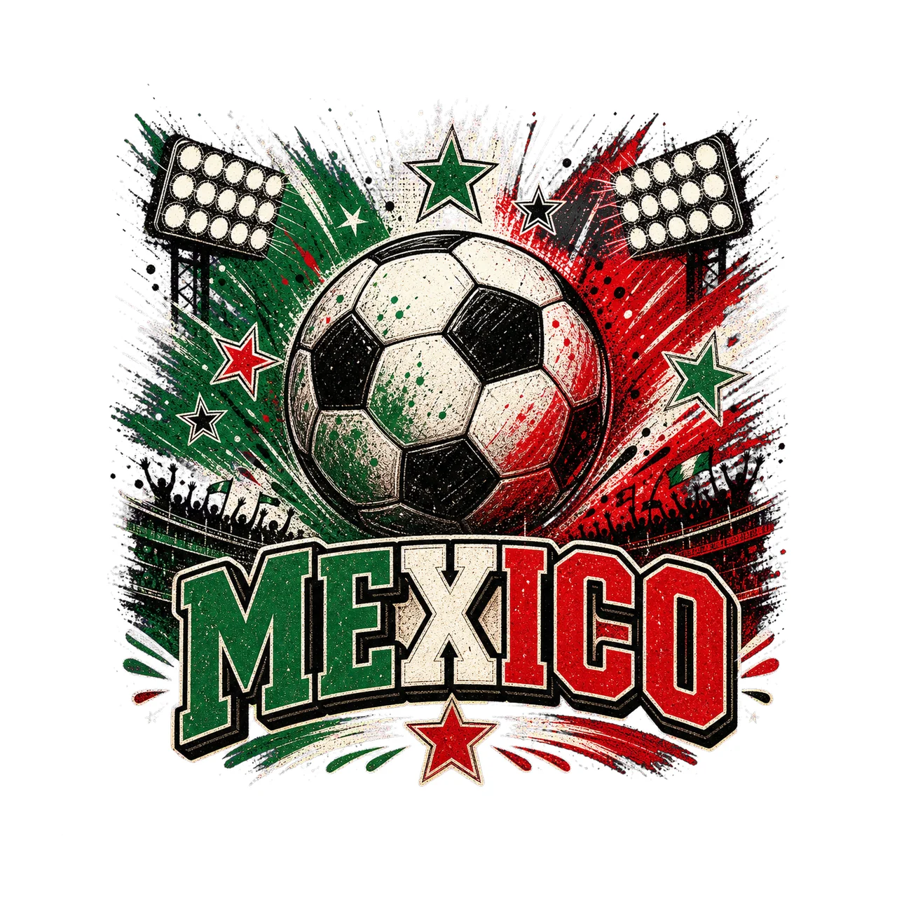 Mexico Soccer Retro Fan sublimation instant Variation C
