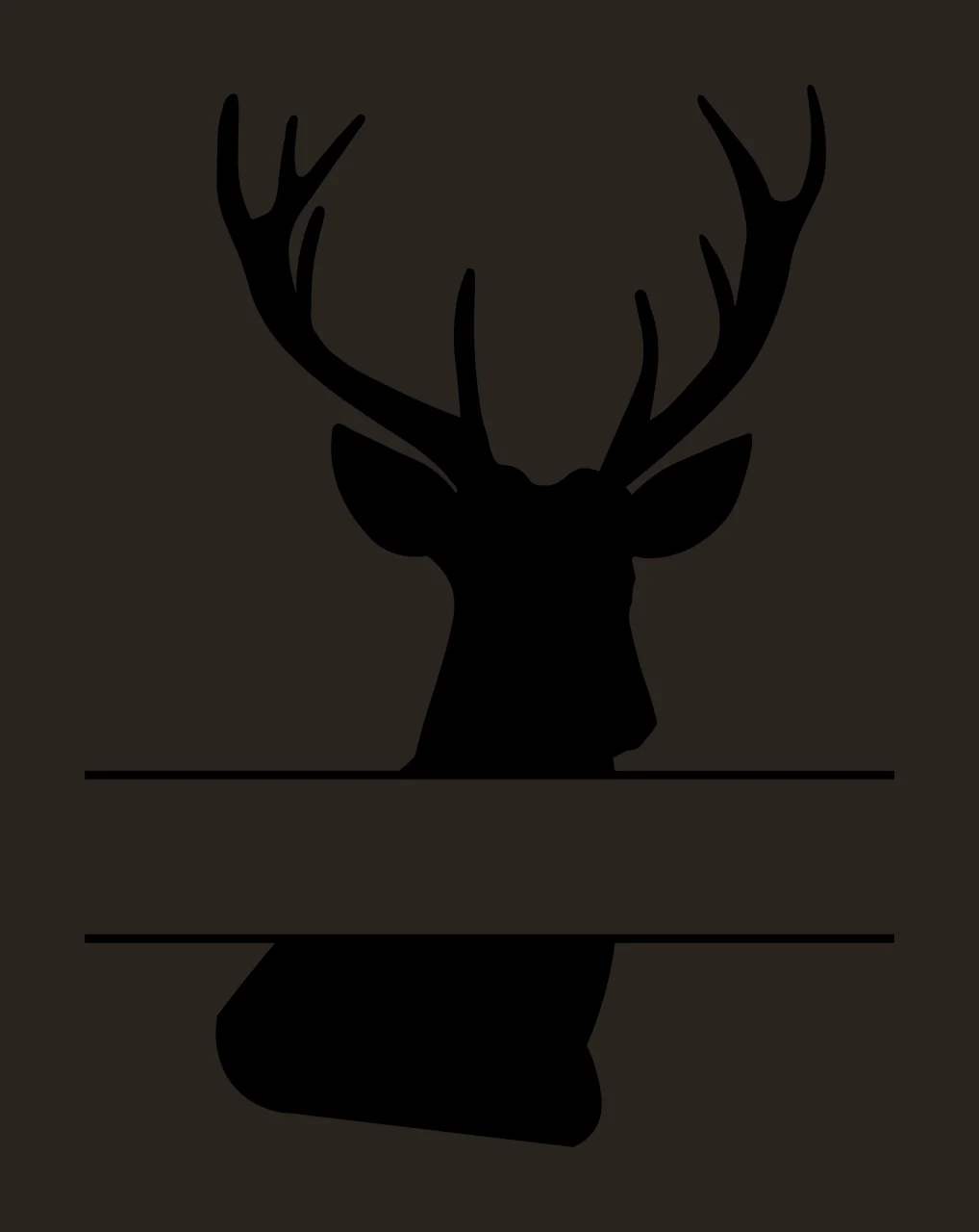 Deer Monogram Hunting Fishing Character 05 hunter buck antlers contrast preview thumbnail