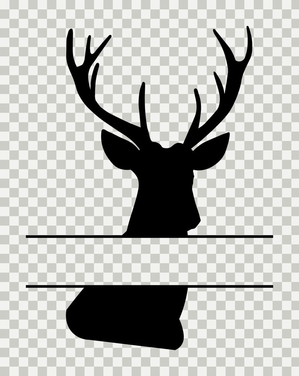 Deer Monogram Hunting Fishing Character 05 hunter buck antlers transparency and detail preview thumbnail