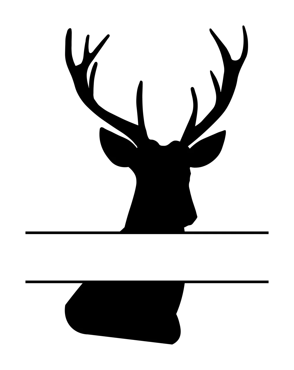 Deer Monogram Hunting Fishing Character 05 hunter buck antlers
