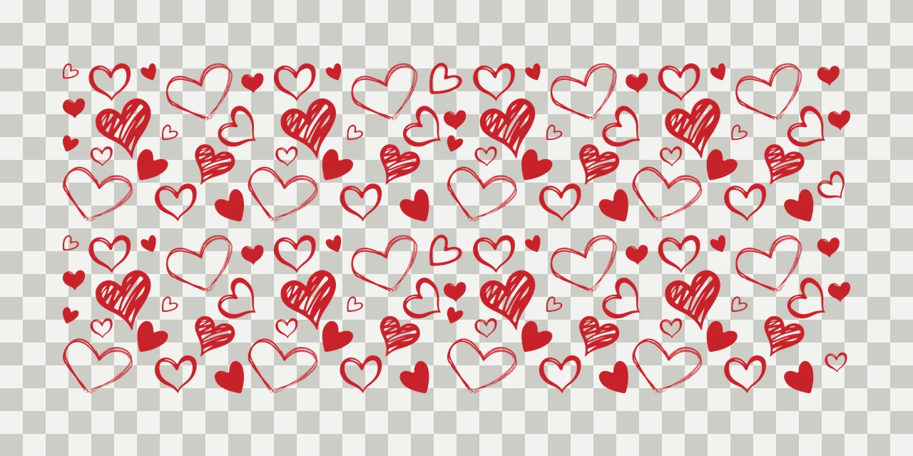 Hearts Can Glass Wrap Doodle Heart Pattern Black white drawing transparency and detail preview thumbnail