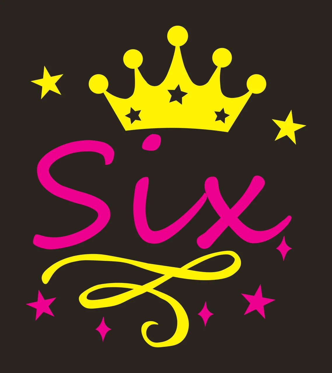 Birthday Sixth Graphic Featuring A Crown And Twinkling number contrast preview thumbnail
