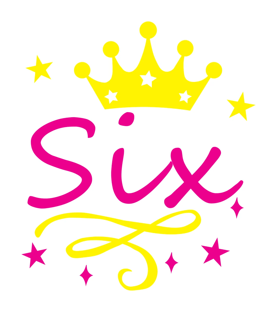 Birthday Sixth Graphic Featuring A Crown And Twinkling number
