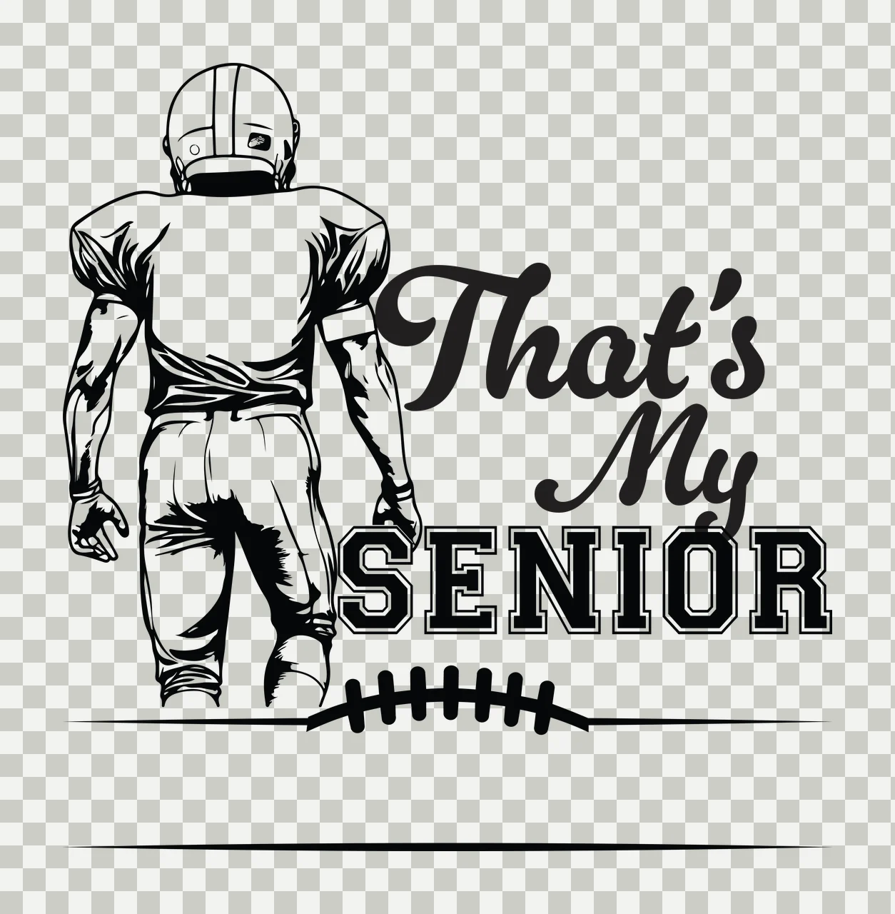 Football Player Art standing helmet lines line drawing black transparency and detail preview thumbnail