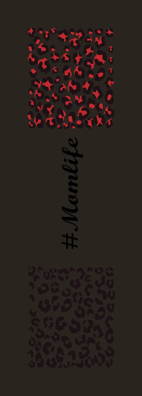 Momlife Text With Leopard Spots decorative black white print contrast preview thumbnail