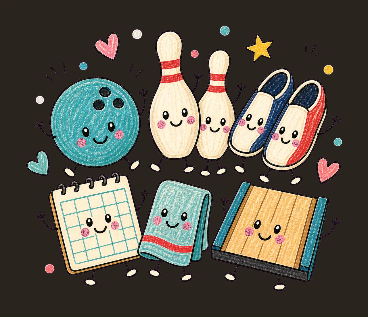 bowling 04 cozy crayon sublimation instant shirt design contrast preview thumbnail