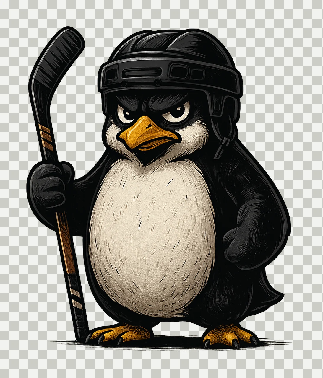 Ice Hockey Penguin Player Cute Animal Artwork Kids Sport transparency and detail preview thumbnail