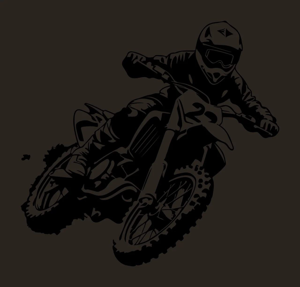 Motorcycle Rider Jumping In Mid Air helmet silhouette black contrast preview thumbnail