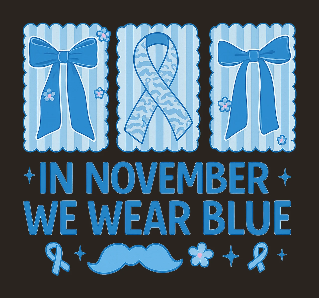 Coquette diabetes awareness Blue Ribbon Fight Diabetes Month contrast preview thumbnail