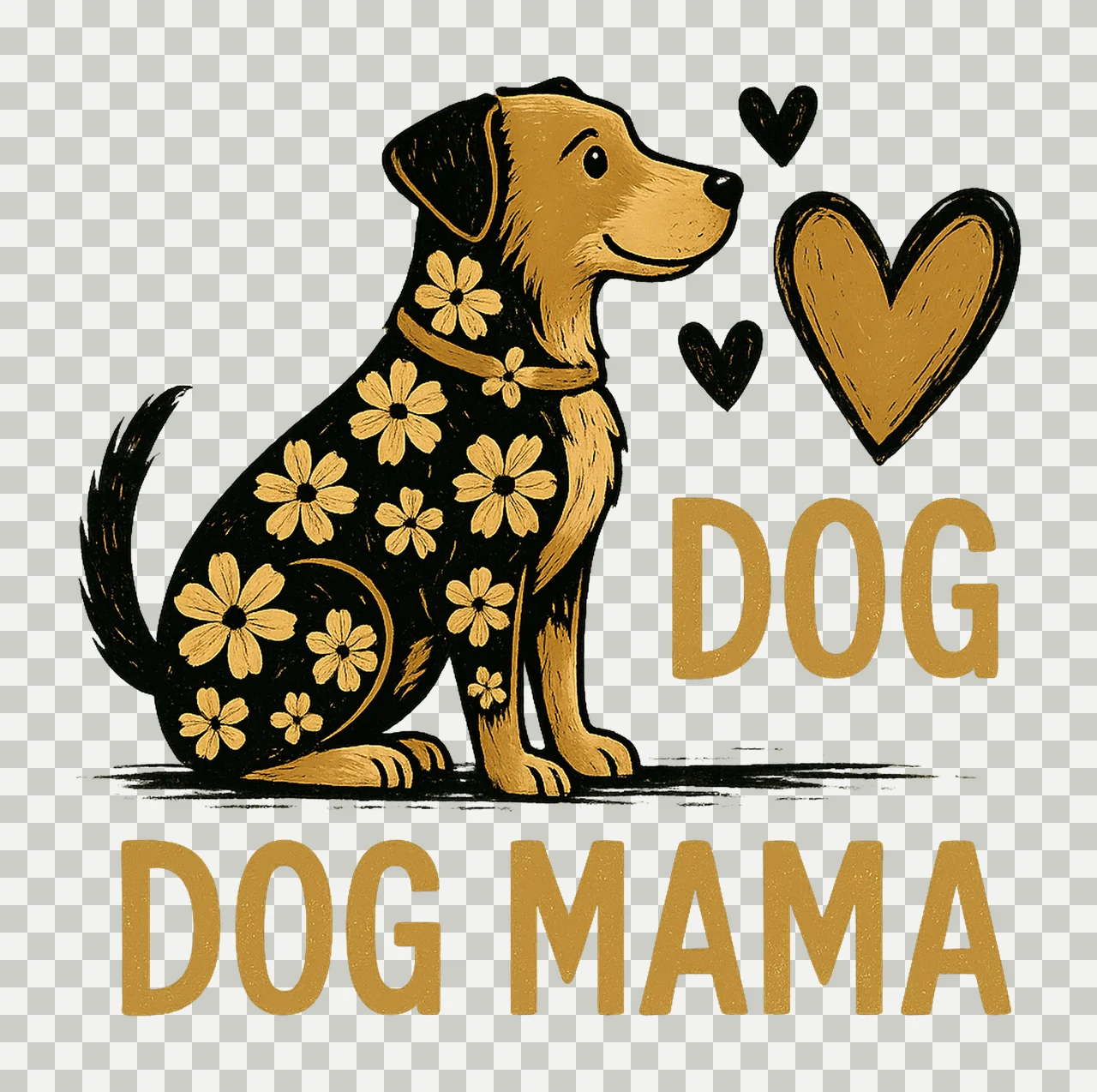 Dog Mama Cute Dog Lover Shirt Design Floral Dog Artwork transparency and detail preview thumbnail