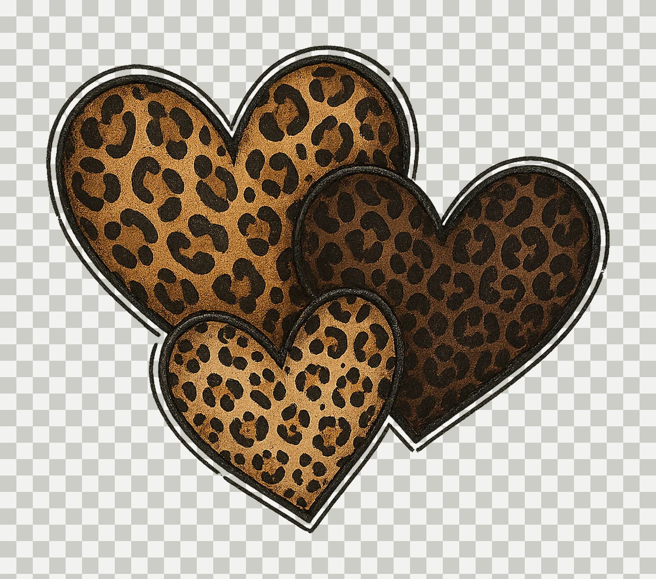 Three heart image valentine leopard design sublimation transparency and detail preview thumbnail