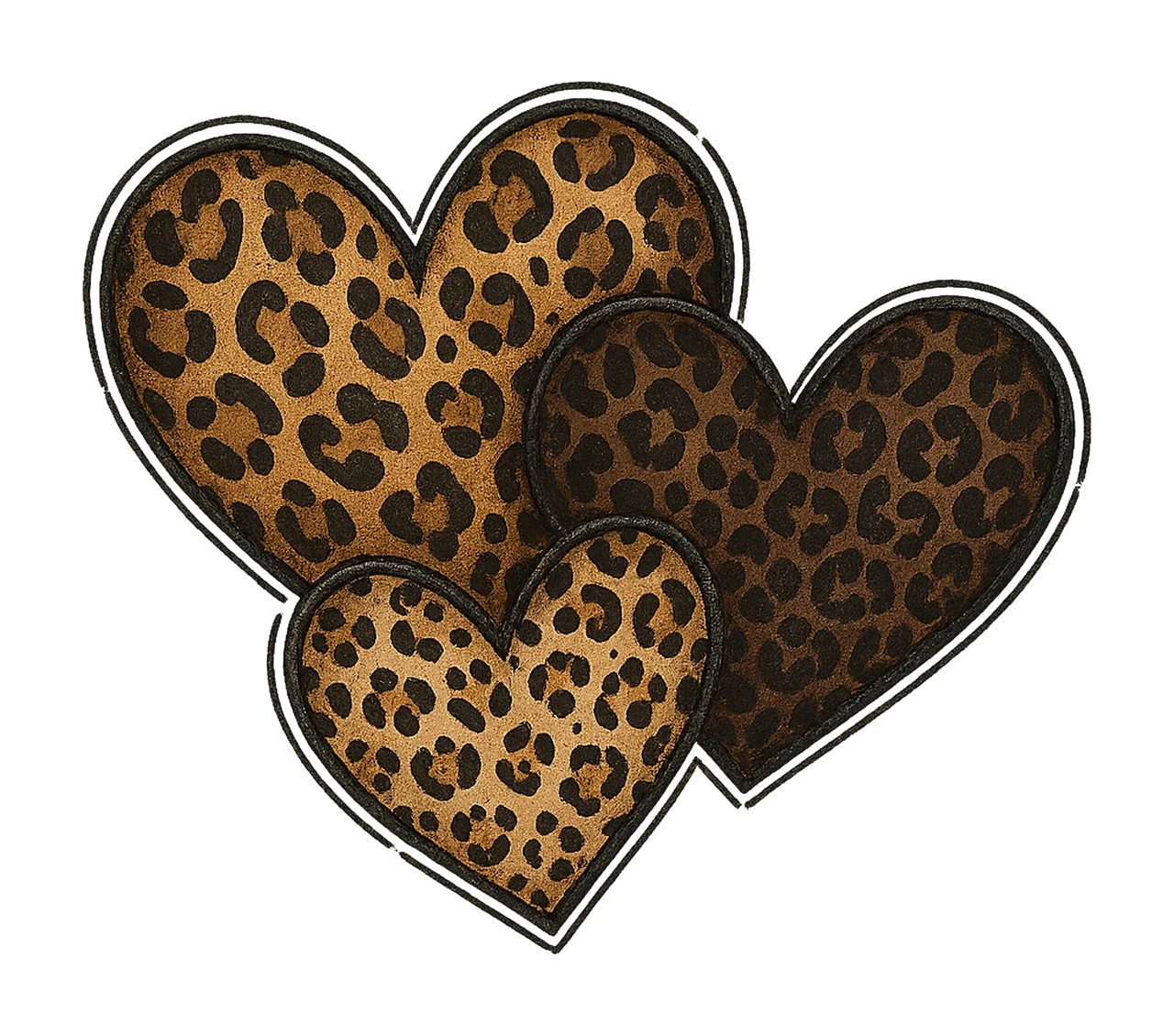 Three heart image valentine leopard design sublimation