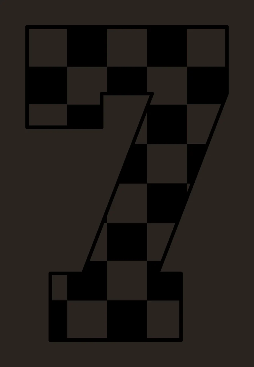 Can Glass Wrap Number Seven Checkered Pattern Silhouette contrast preview thumbnail