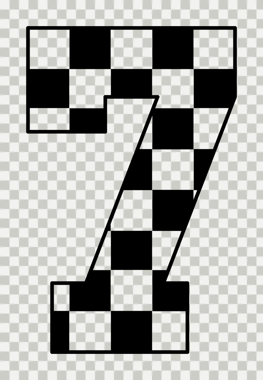 Can Glass Wrap Number Seven Checkered Pattern Silhouette transparency and detail preview thumbnail