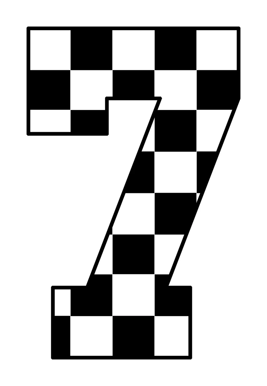 Can Glass Wrap Number Seven Checkered Pattern Silhouette