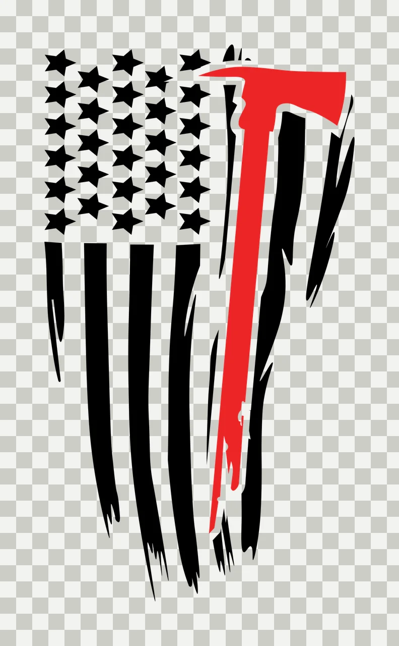 Flag American With Axe Symbol and combine stars distressed graphic transparency and detail preview thumbnail