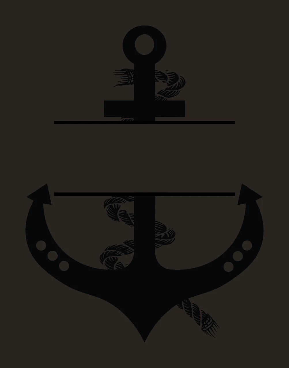 Anchor With Rope And Banner Intertwined Graphic icon black contrast preview thumbnail