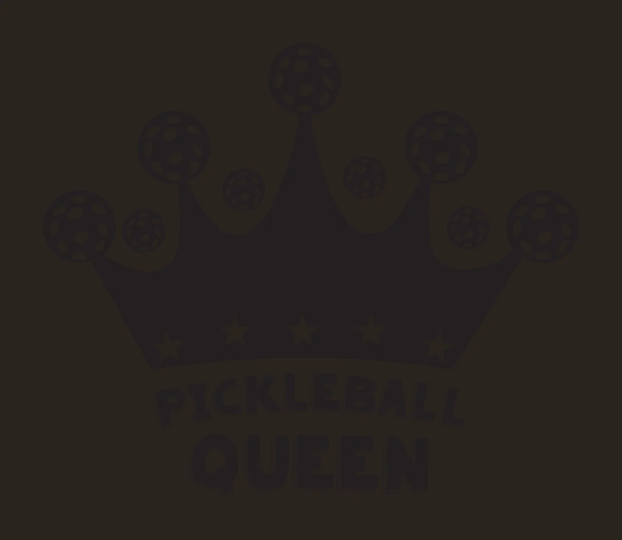 Pickleball Queen Crown With Balls icon star silhouette black contrast preview thumbnail
