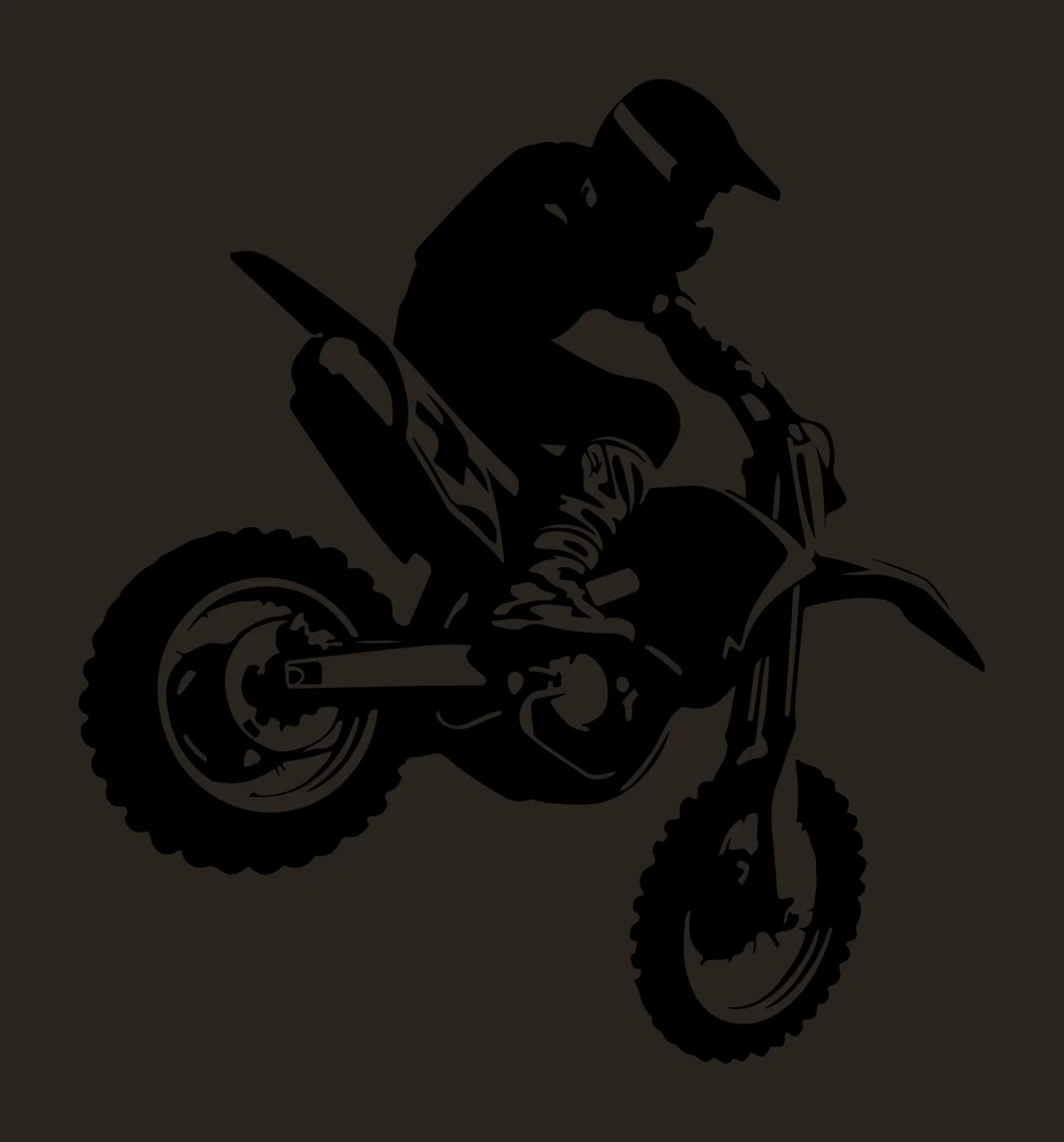 Dirt Bike Jumping In Air rider graphic silhouette black Variation contrast preview thumbnail