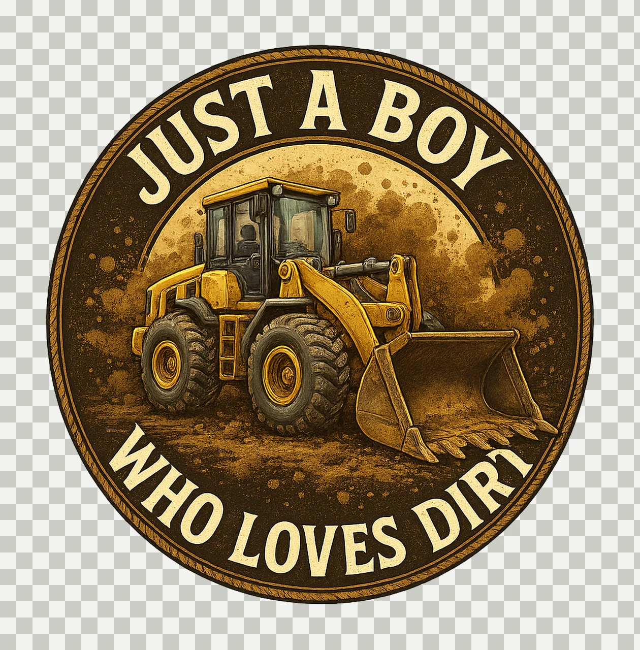 Boy Loves Dirt Construction Artwork Sublimation Design Kids transparency and detail preview thumbnail