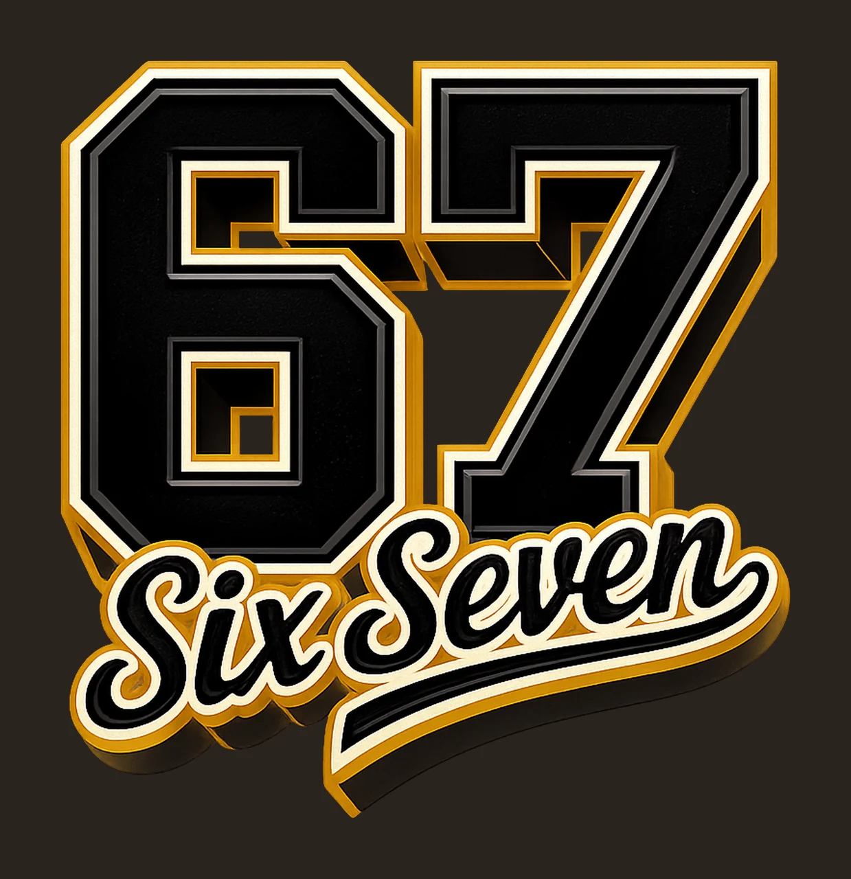 Six Seven Varsity Design Funny 67 Meme Retro Sport Team contrast preview thumbnail