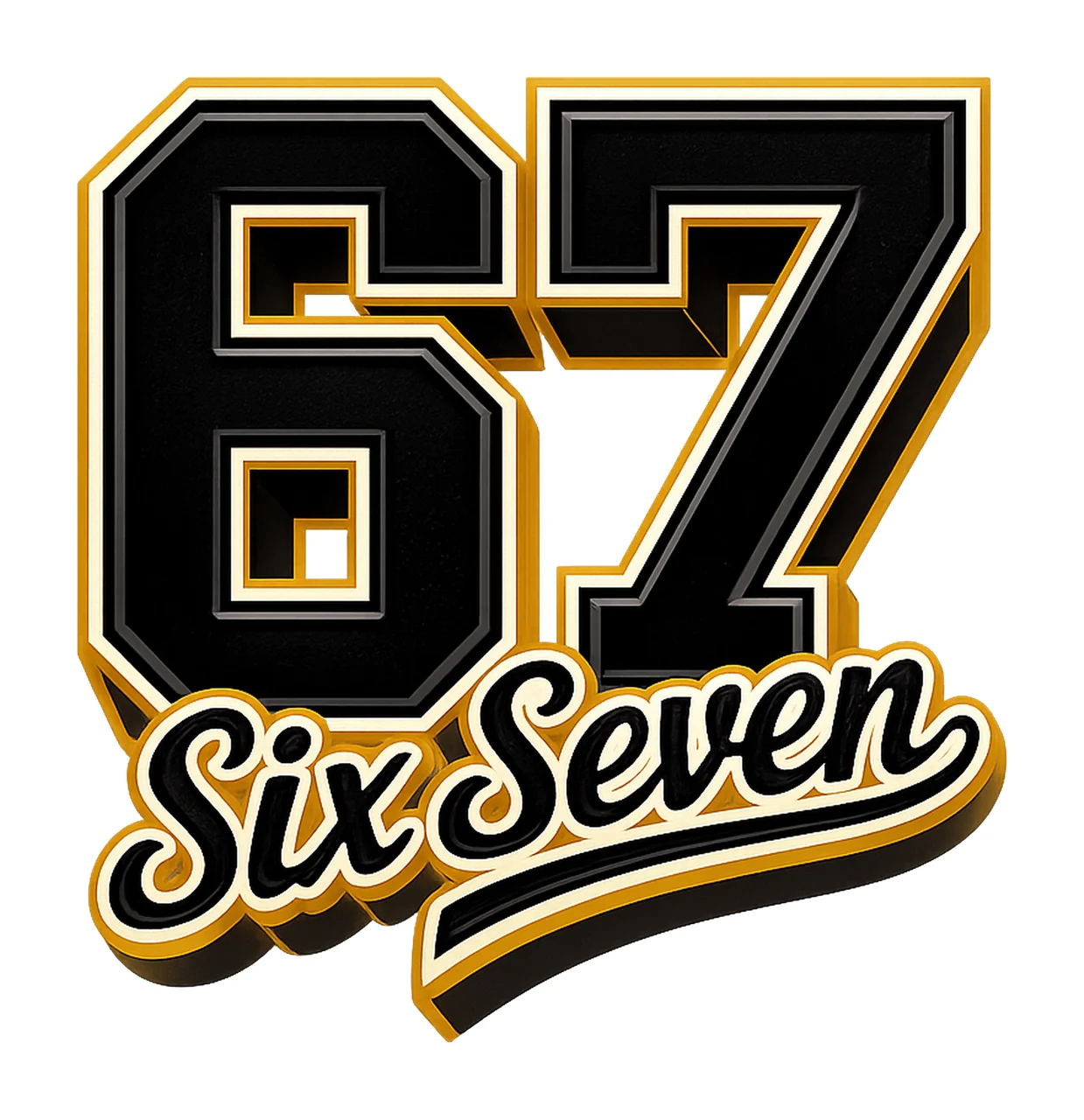 Six Seven Varsity Design Funny 67 Meme Retro Sport Team