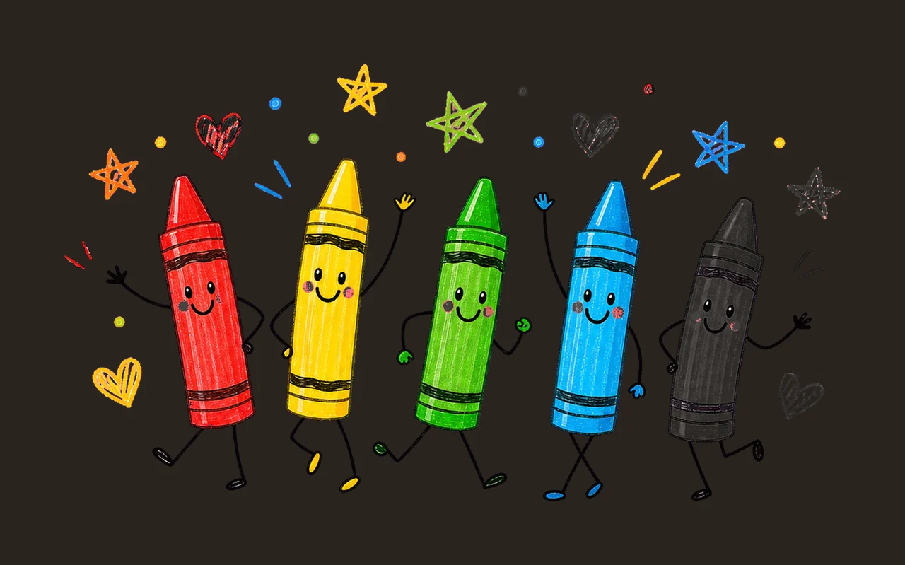 Happy Crayon Doodles Back to School sublimation Variation A contrast preview thumbnail