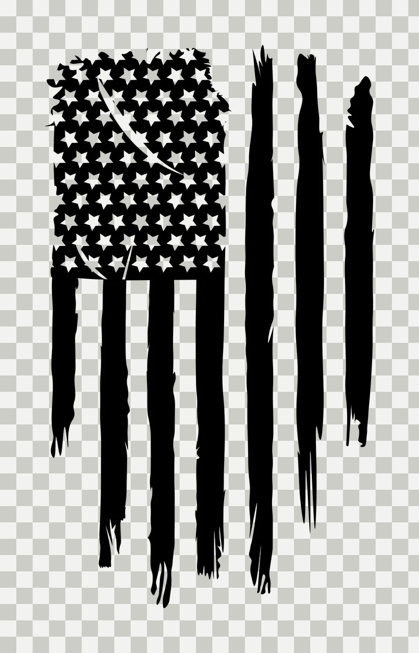 Black Flag Distressed Graphic With Vertical Stripes stars white transparency and detail preview thumbnail