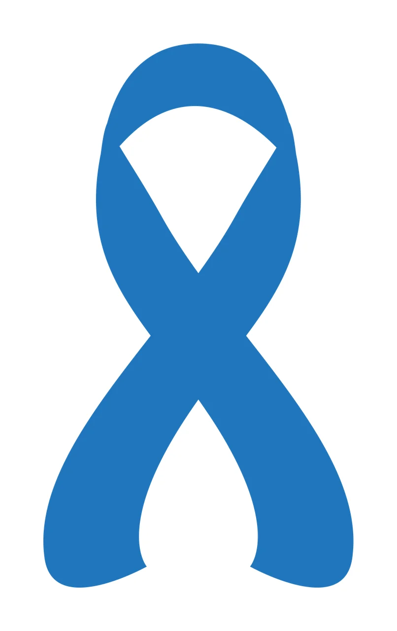 Blue awareness ribbon Illustration in white