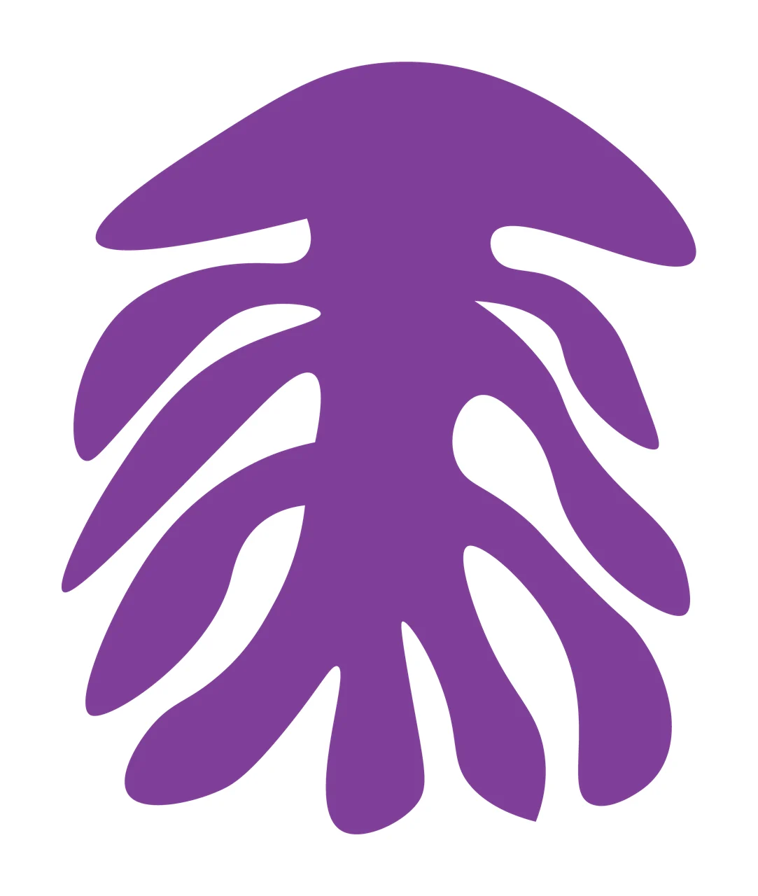 Organic Black Shape With Multiple Downward Flowing Branch branches