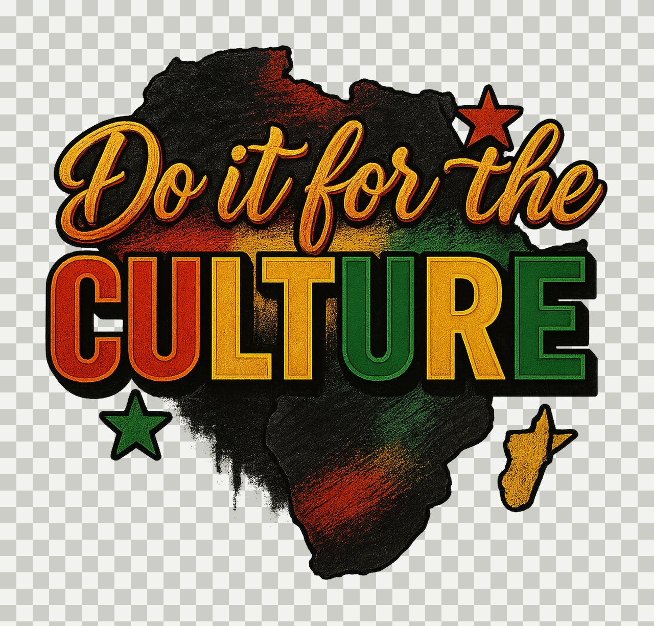 Do It for the Culture Sublimation Design Juneteenth Black transparency and detail preview thumbnail