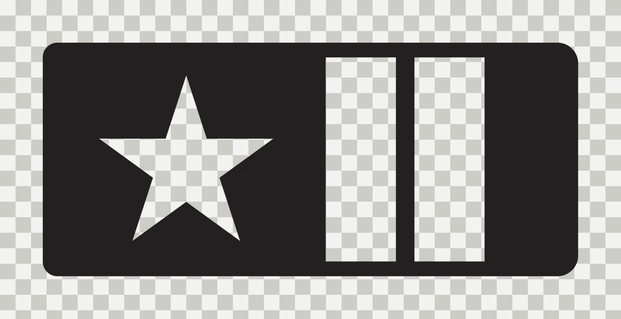 Rectangular Badge Containing A Single Star And Two bars rectangle transparency and detail preview thumbnail