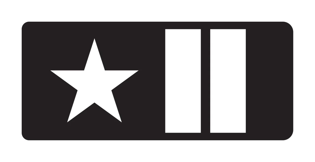 Rectangular Badge Containing A Single Star And Two bars rectangle