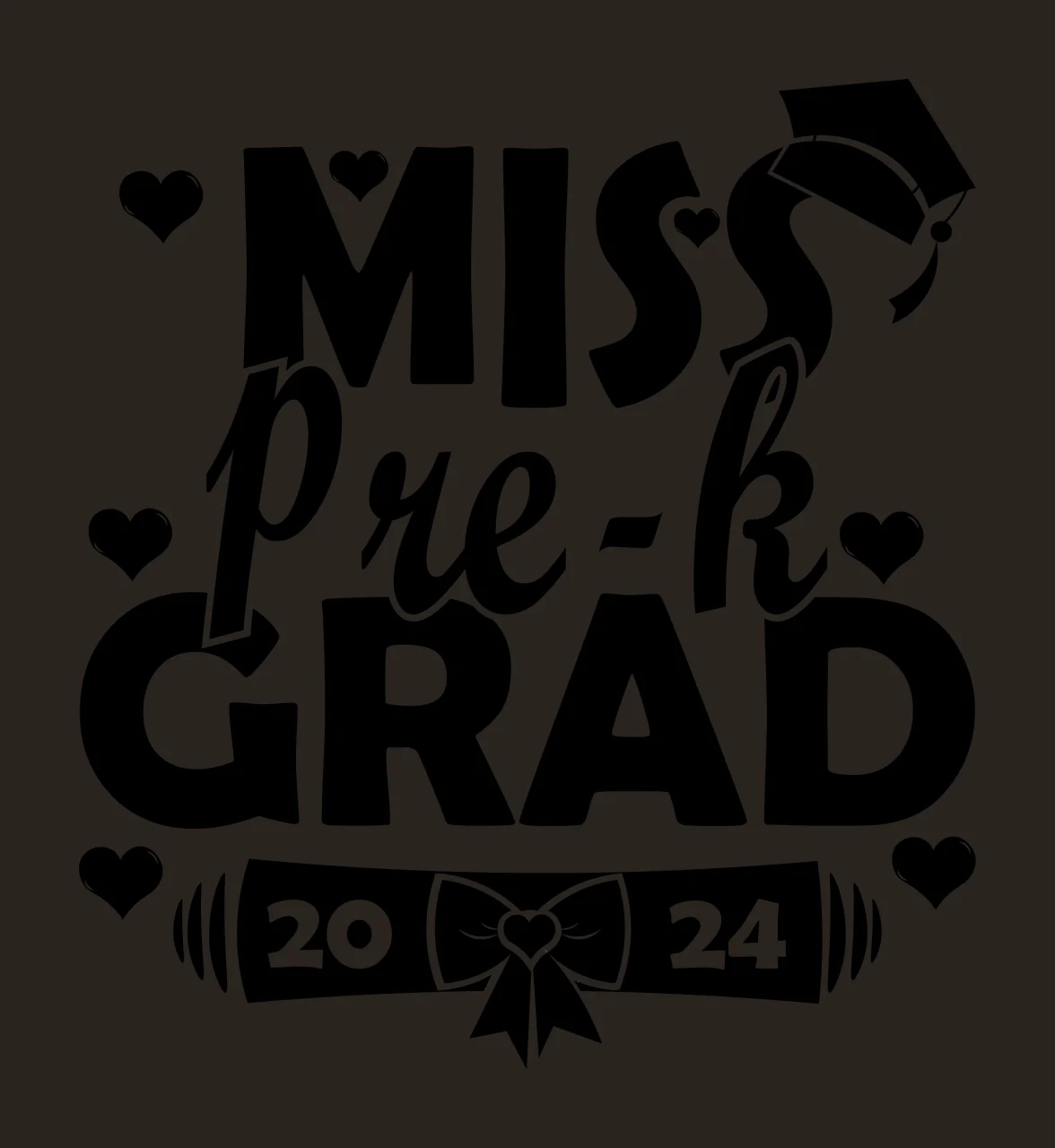 Miss With Scroll Diploma text graduation symbols decorating contrast preview thumbnail
