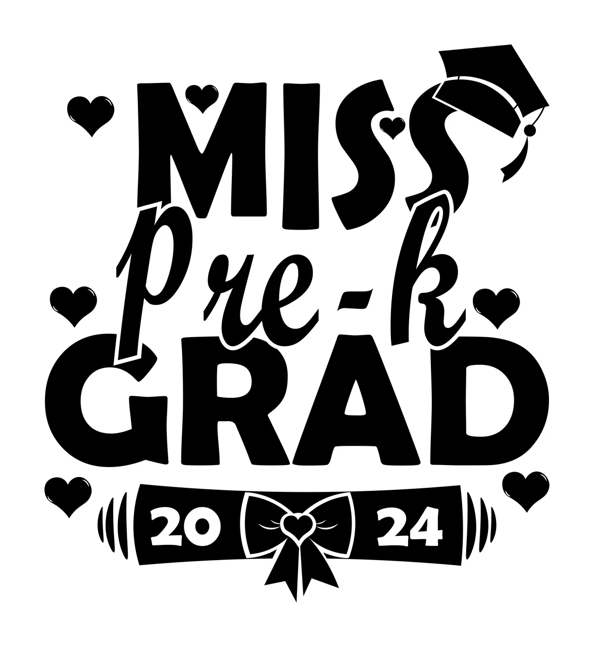 Miss With Scroll Diploma text graduation symbols decorating