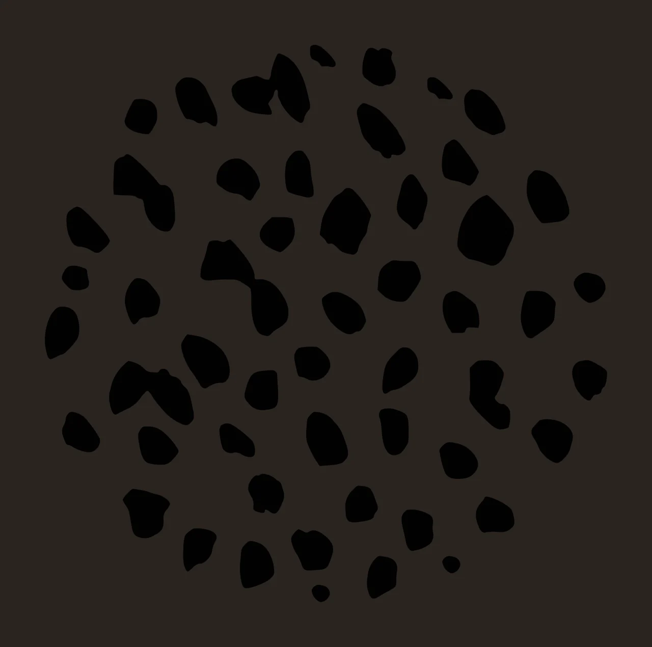 Circular arrangement of black irregular spots Illustration with white background contrast preview thumbnail