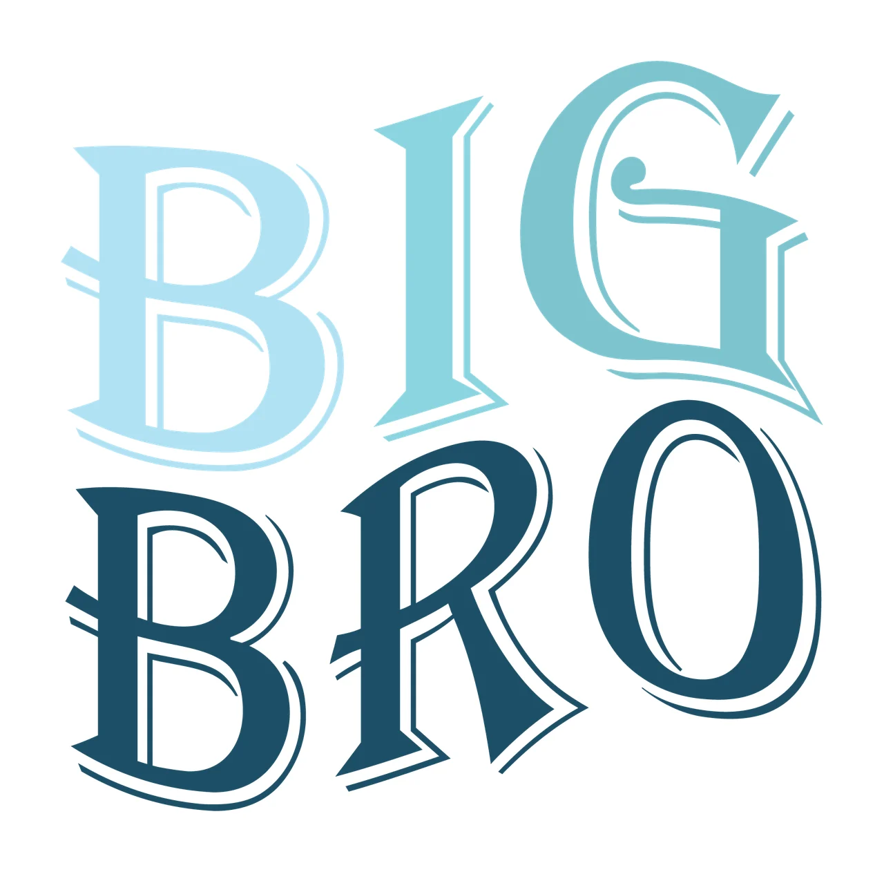 Big Bro Text Graphic In Bold Black Decorative letters typography