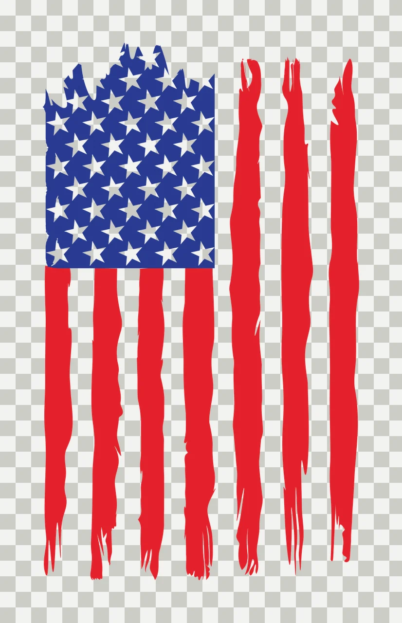 Flag Vertical Black And White With Distressed Brush stars stripes transparency and detail preview thumbnail