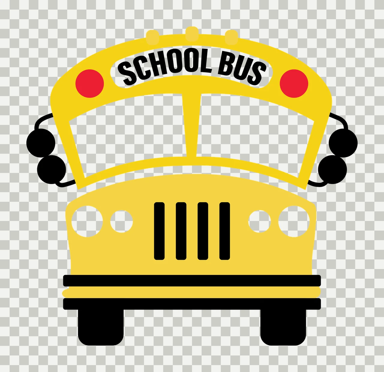 Bus With Headlights And Windows In Black transparency and detail preview thumbnail