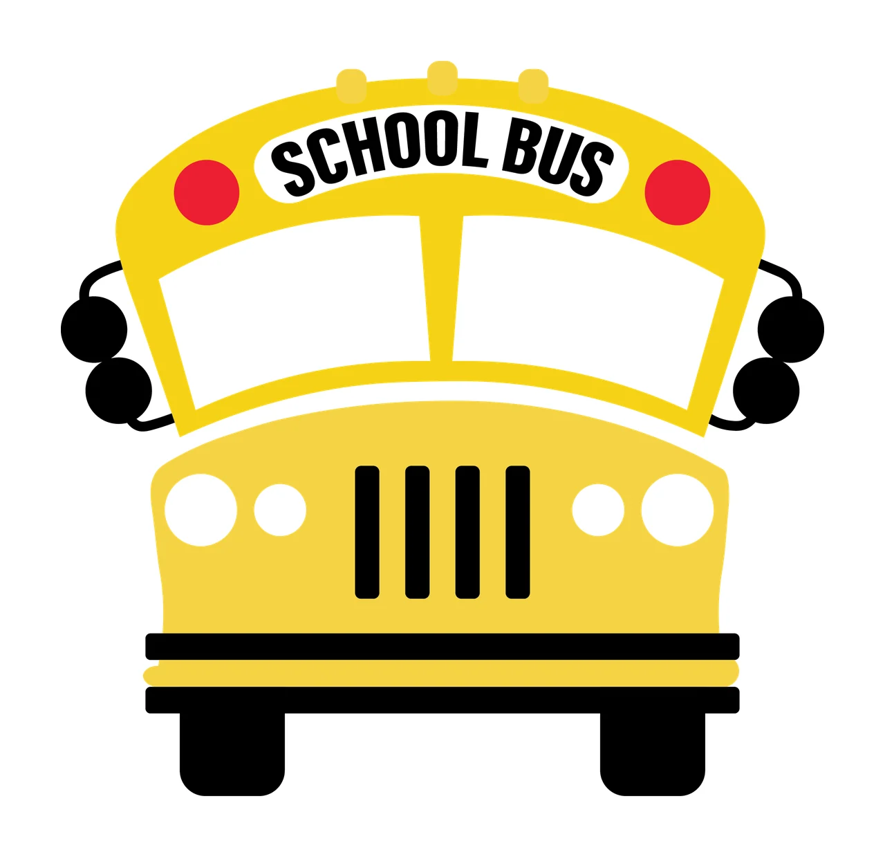 Bus With Headlights And Windows In Black