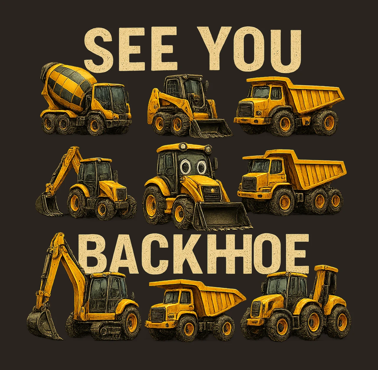 See You Later Excavator Funny Construction Design Kids contrast preview thumbnail