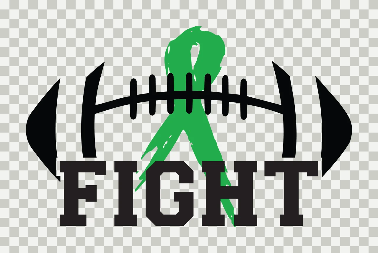 Fight Ribbon Overlaid With Football And Word transparency and detail preview thumbnail