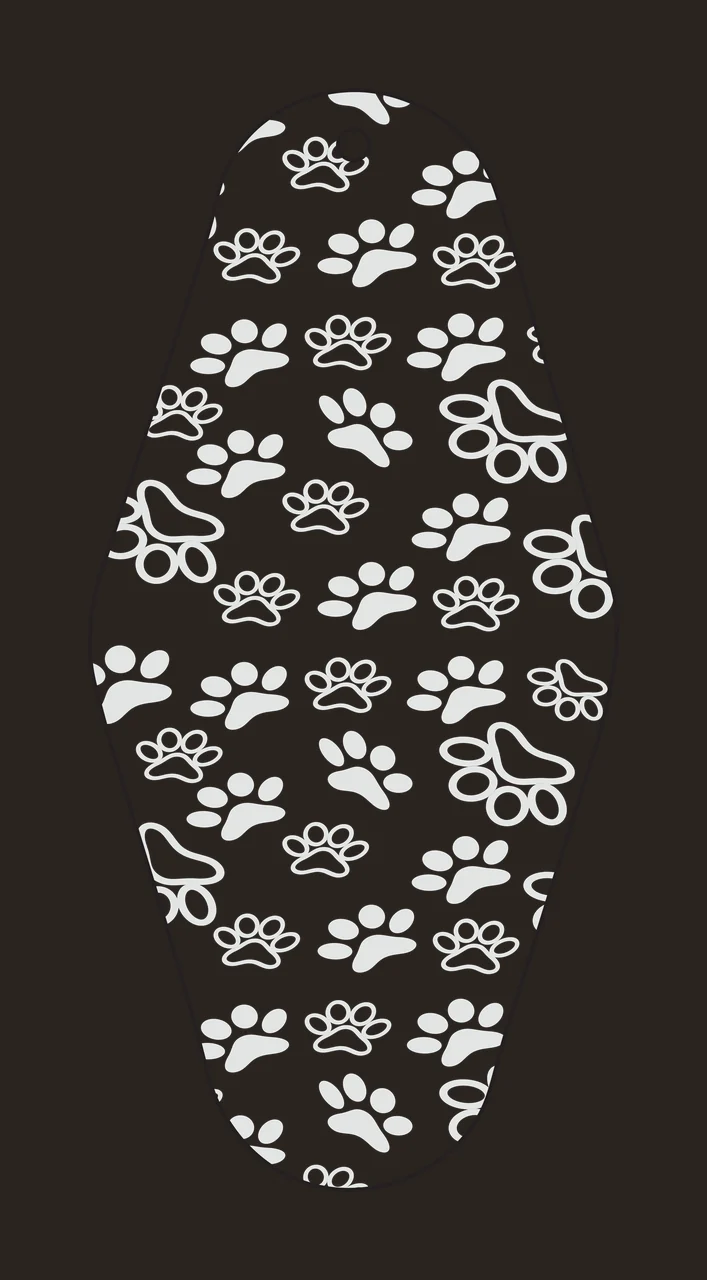 Classic Motel Keychain Vertical Paw Print Pattern Shape repeating contrast preview thumbnail