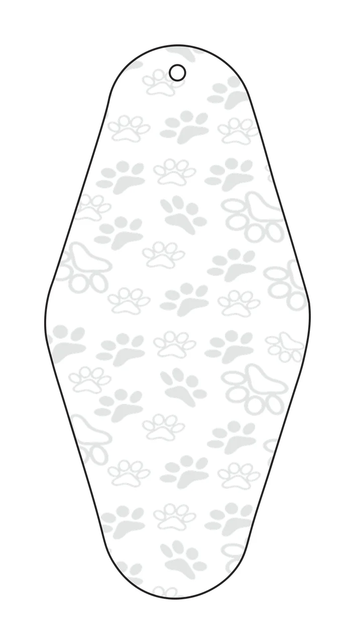 Classic Motel Keychain Vertical Paw Print Pattern Shape repeating
