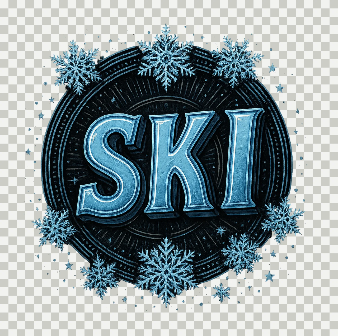 Ski Design Winter Sublimation Snowflake Artwork Skiing Shirt transparency and detail preview thumbnail