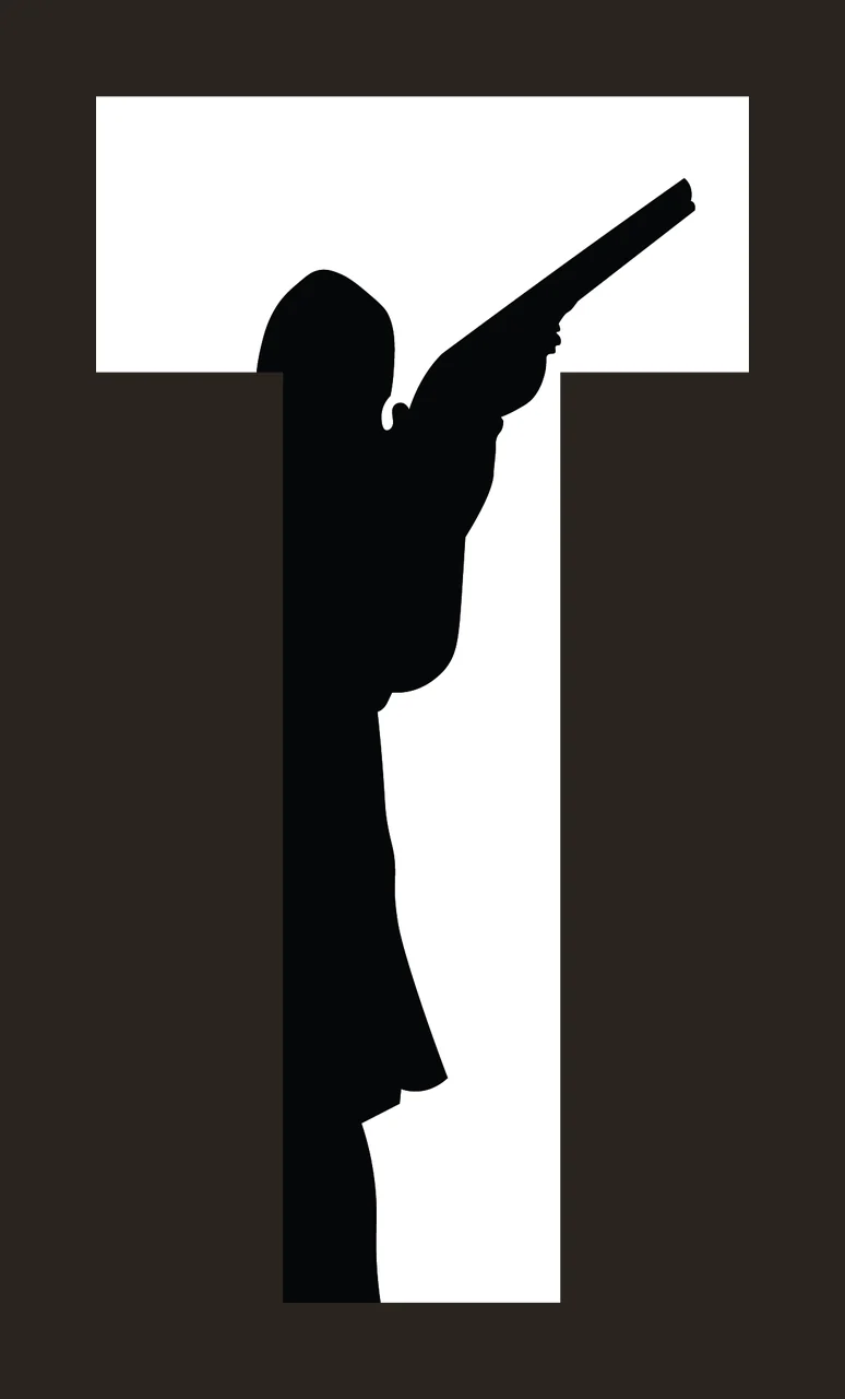 Can Glass Wrap Human Silhouette Holding With Rifle contrast preview thumbnail