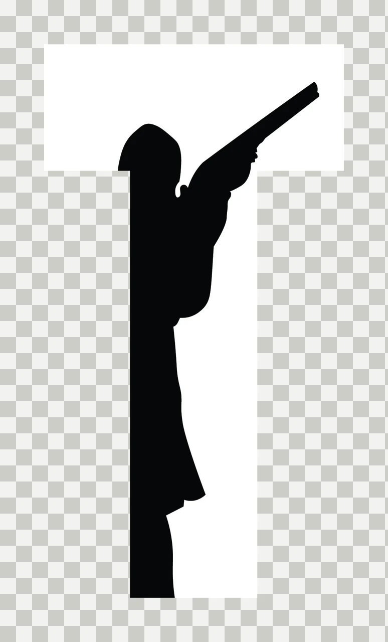 Can Glass Wrap Human Silhouette Holding With Rifle transparency and detail preview thumbnail