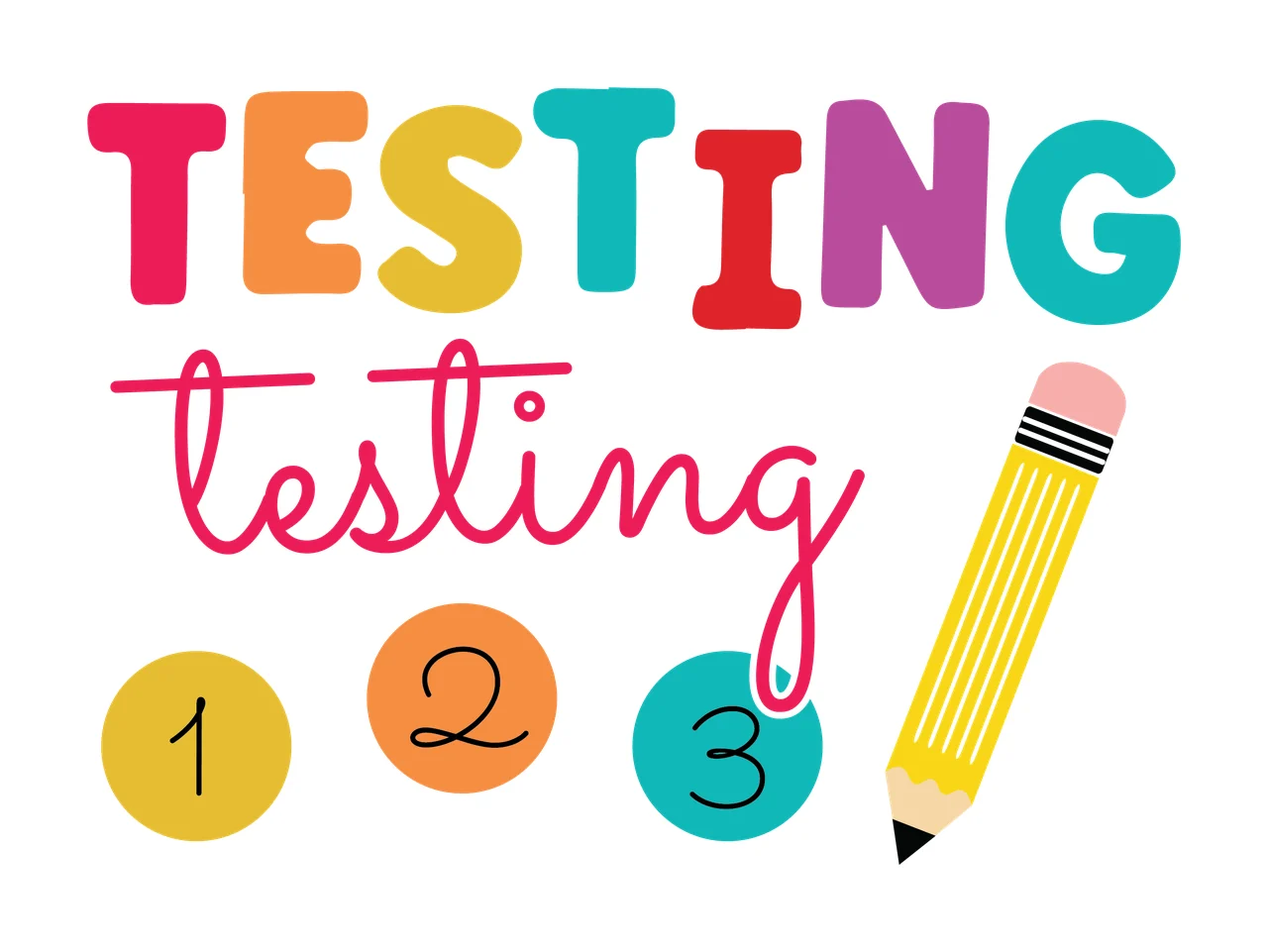 Testing Testing Text With Pencil writing dots typography black