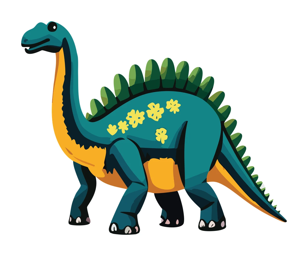 Dinosaur Long Necked Silhouette Side View Standing neck spikes
