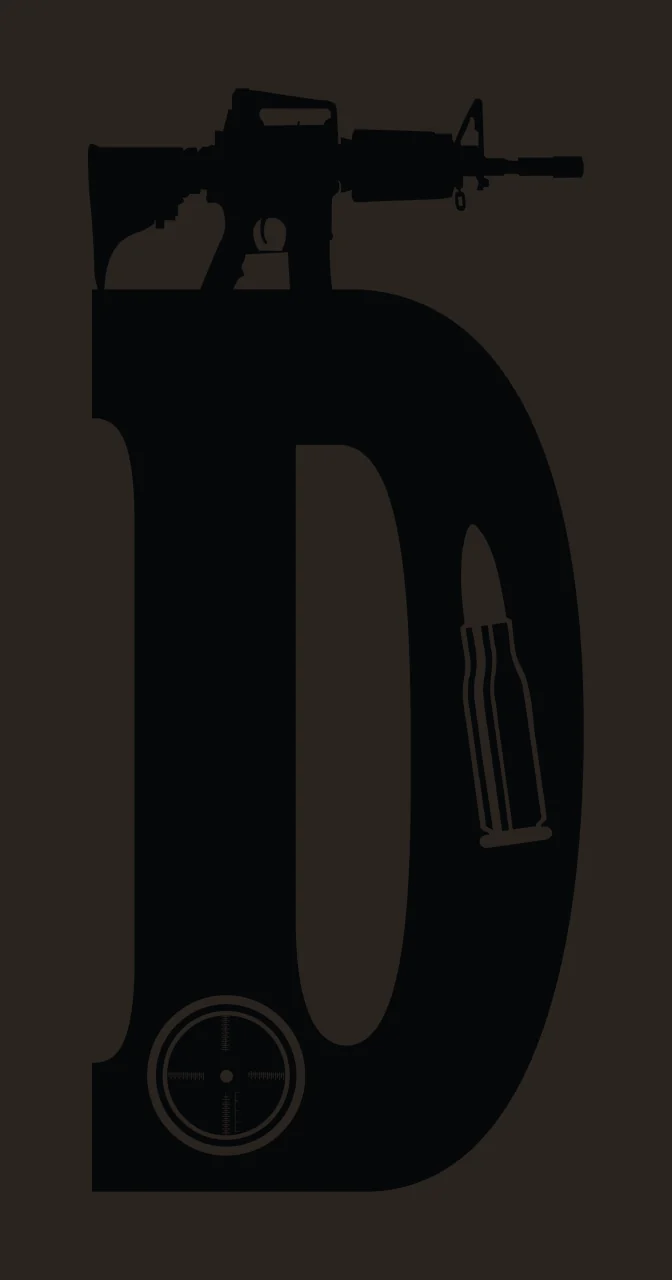 Gun Alphabet Character 19 scalable logo design icon contrast preview thumbnail